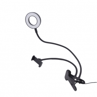 Кольцевая лампа для селфи ShineBright с гибким держателем для телефона на прищепке-3