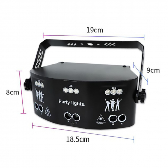 Лазерный проектор / светомузыка Party Light DMX-512 (RGB лазер, стробоскоп, LED, ультрафиолет)-4